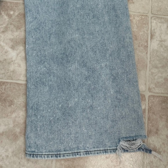 American Eagle Super High Rise Baggy Wide Leg Blue Jeans Slouchy Sz 0 Short - Picture 11 of 14